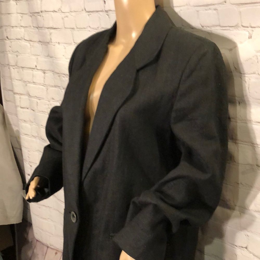 Vintage Harve Benard Long Single Breasted Oversized Black Blazer Large? - Picture 4 of 8